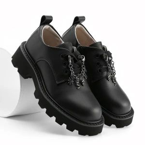 610982 | Полуботинки для школьников девочек Черный 33