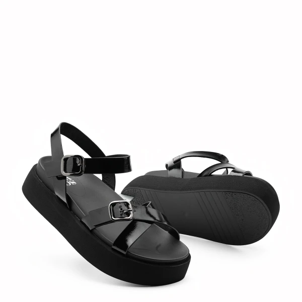 940802 | Туфли открытые женские Черный лак 40