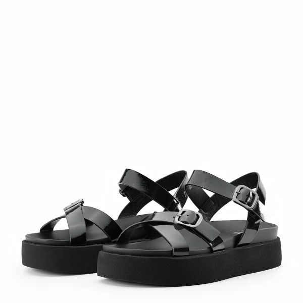 940802 | Туфли открытые женские Черный лак 40