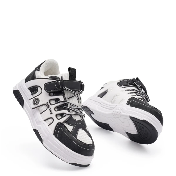 610673 | Полуботинки для школьников девочек Черно-молочный 33