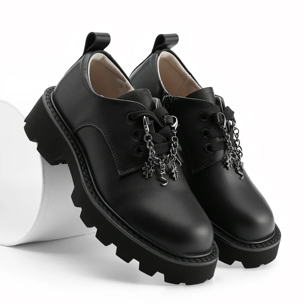 610982 | Полуботинки для школьников девочек Черный 33