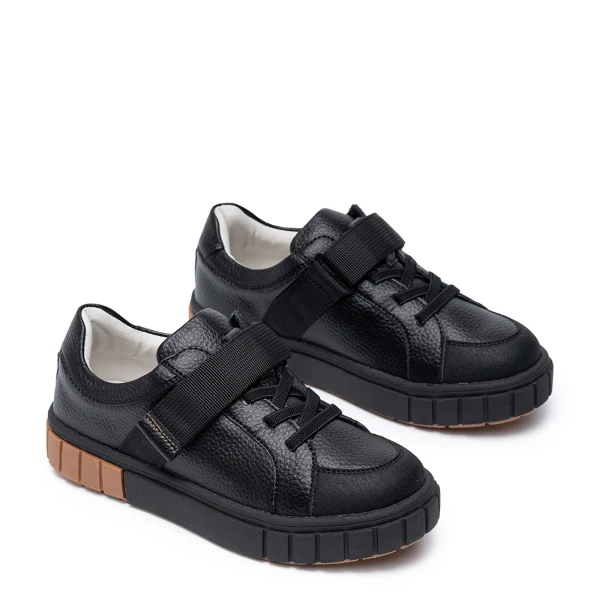 510165 | Полуботинки для школьников мальчиков Черно-рыжий 36