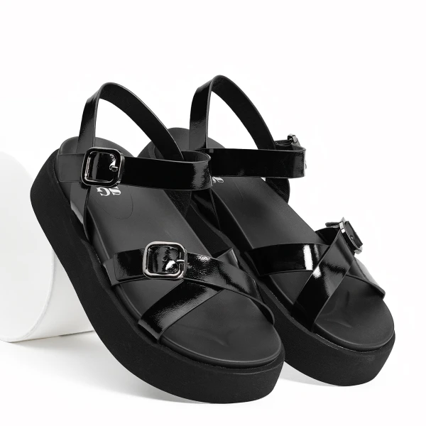 940802 | Туфли открытые женские Черный лак 40