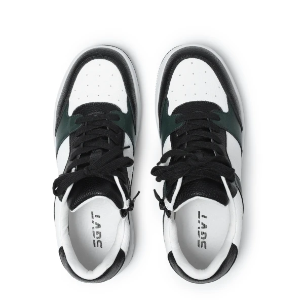 510148 | Полуботинки для школьников мальчиков бело-зеленый 35